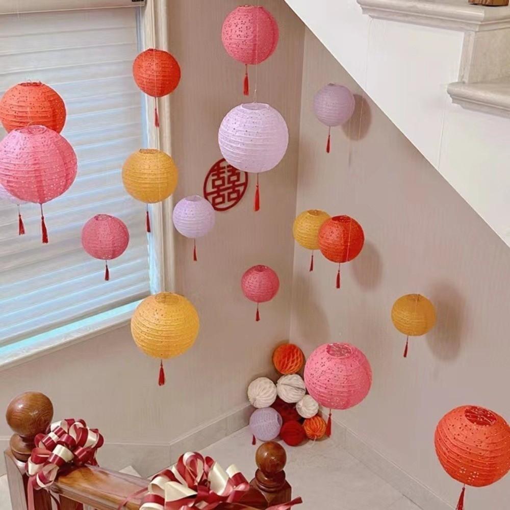 Round Festival Lanterns Ancient Style Handheld Lantern Kids DIY Craft Lantern Mid-Autumn