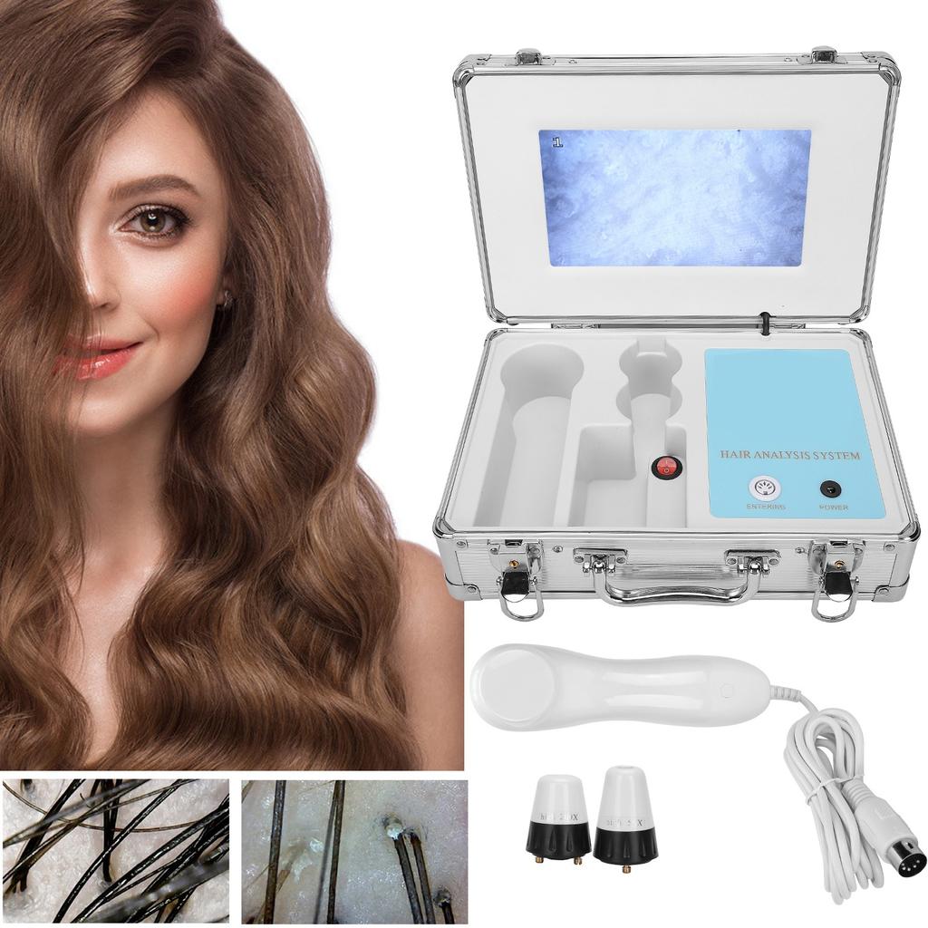 9 Zoll 50X 200X Objektiv Kopfhautdetektor Haarfollikel Haut Haardetektor Analysegerät 100–240VUK