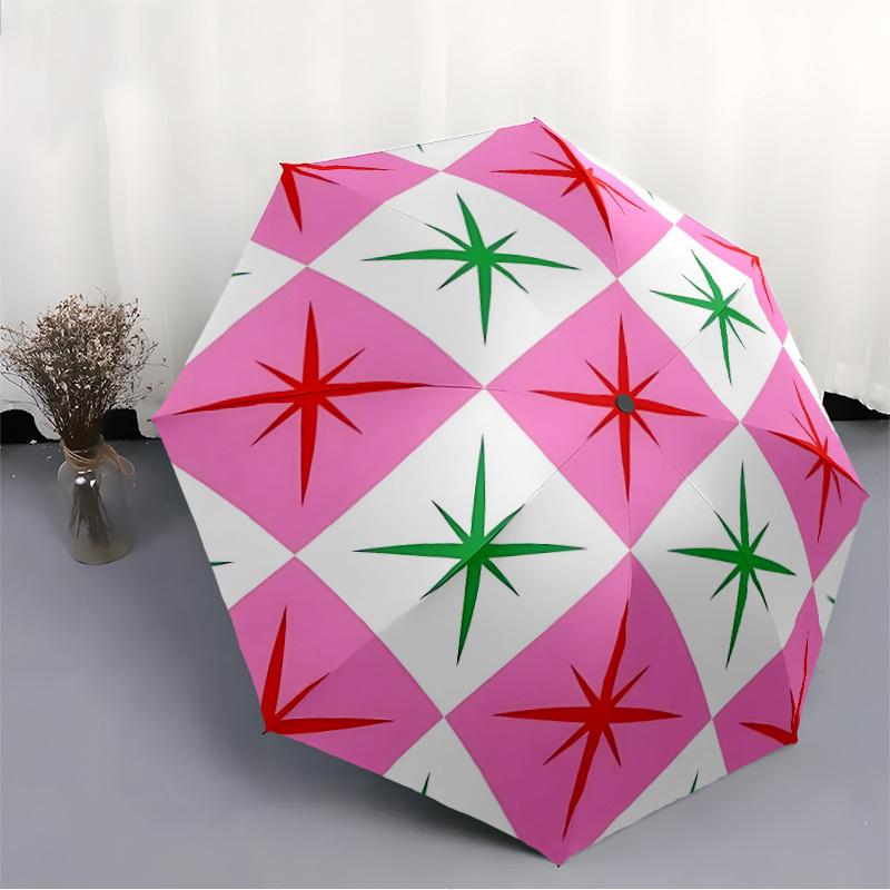 1pc Star PatternAutomatic Open/close Folding Umbrella, Compact Portable Travel Umbrella, Perfect Birthday/Holiday, Cute Umbrella y008