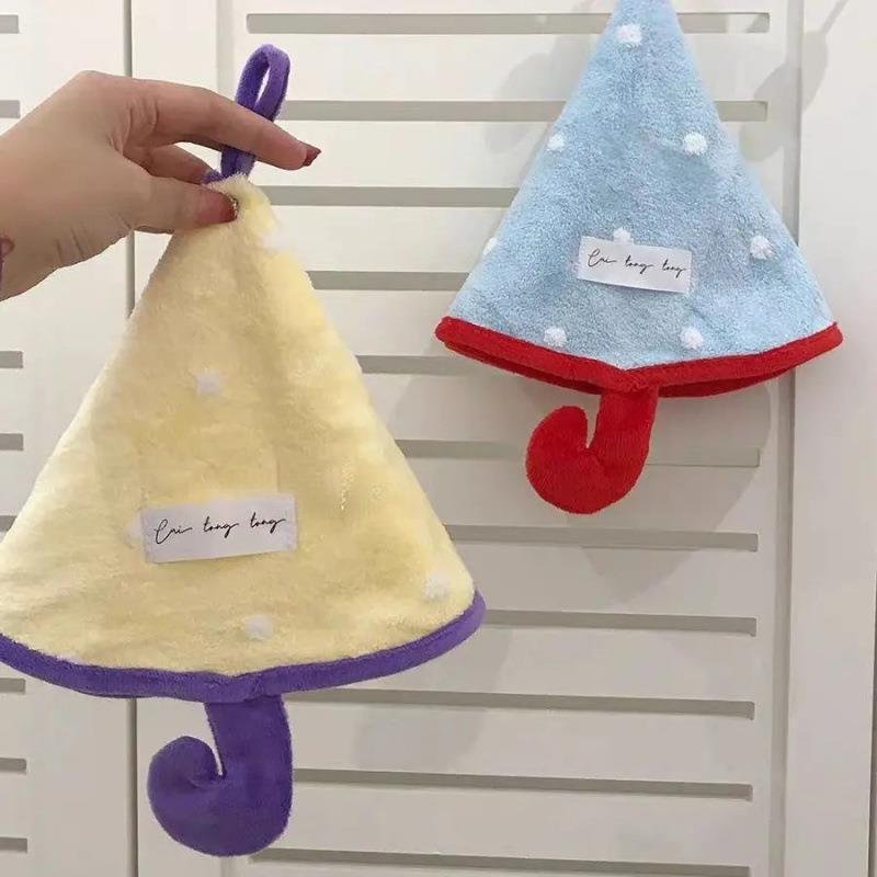 Mini Umbrella-Shaped Hand Towel, Cute Absorbent And Quick-Drying Bathroom Towel, Thickened Coral Fleece Kitchen Handkerchief