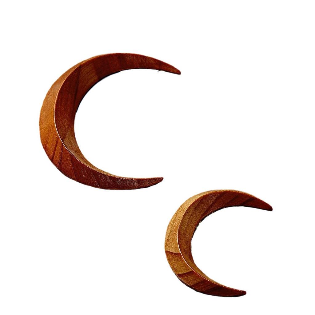Moon Hairpin: Crescent-Shaped Wooden Hair Fork and Styling Clip, New Chinese Style.