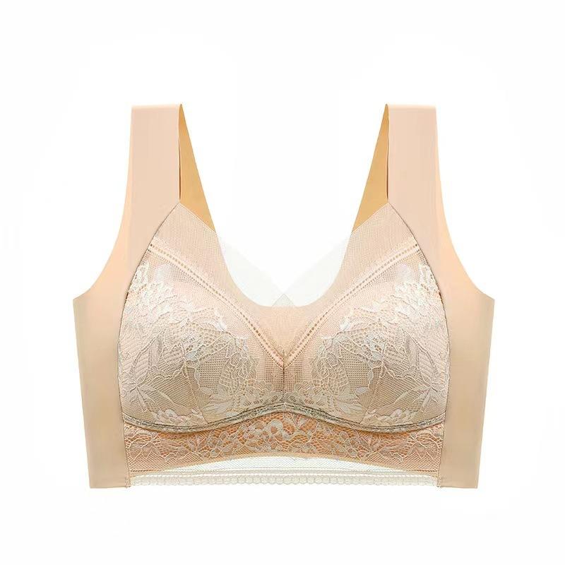 Reggiseni da donna Intimo senza fili Bralette da notte Reggiseno monopezzo in tinta unita Leggero e sottile senza ferretto Comodo gilet senza cuciture in pizzo