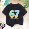 Number Six Seven Print Childrens Clothing Summer Boys Girls Fashion Funny Colorful Tops Kids Crew Neck Short Sleeve Tshirt