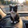 Cartoon Style Cat Statues Figurines Tiger Spot Cat Decoration  Dollhouse Model
