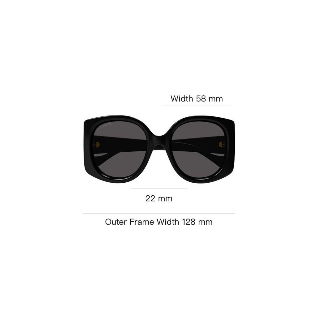 Gucci Gray Lens Irregular Frame Sunglasses Women Sunglasses Black GG1257S-001