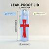 1PC Red Wooden Cross Minimalist Vintage Print 750ml Portable Sports Water Bottle Leakproof Gym Outdoor Travel Drink Cup