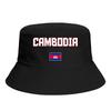 Bucket Hats  Cambodia EST Phnom Penh Emblem Flag Sun Shade Cool Outdoor Summer FisherUnisex Caps Fishing Hat