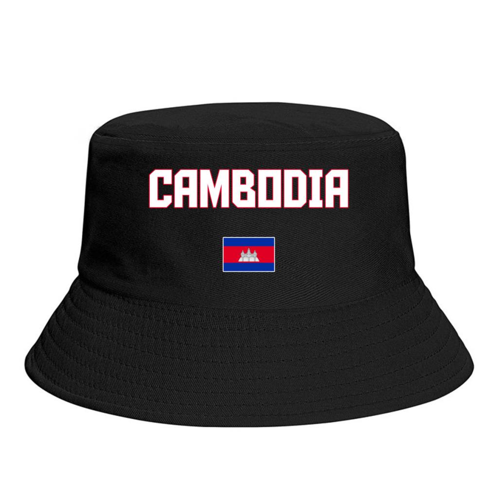 Bucket Hats Cambodia EST Phnom Penh Emblem Flag Sun Shade Cool Outdoor Summer FisherUnisex Caps Fishing Hat