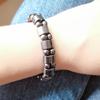 Bijoux populaires simples en perles élastiques magnétiques, bracelet de couple en perles noires très vendus en Europe et en Amérique
