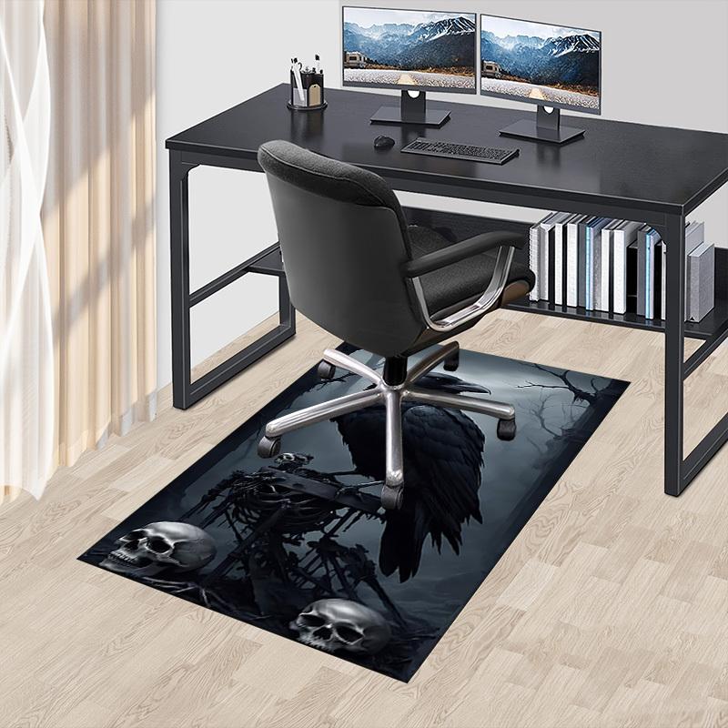 1pc Crow, Skulls Carpet Anti Slip Polyester Floor Mat for office,Bedroom