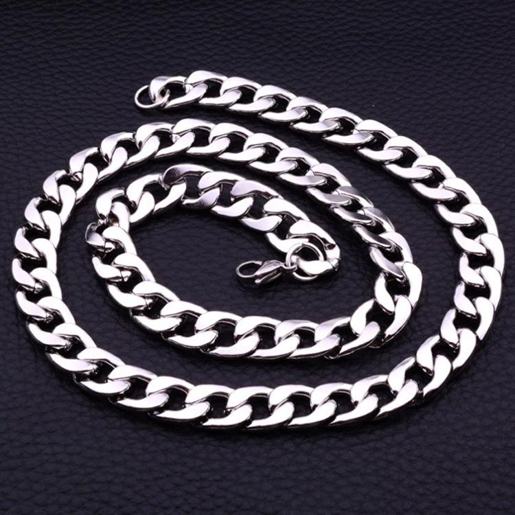 

Модное хип-хоп ожерелье из титановой стали в корейском стиле: Унисекс Уличный стиль Аксессуар на ключицу Stainless Steel Necklace 60cm x 6mm