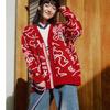 Li-Ning Unisex Sport Fashion Series V-Neck Cardigan Knit Sweater Red AMBU245-1