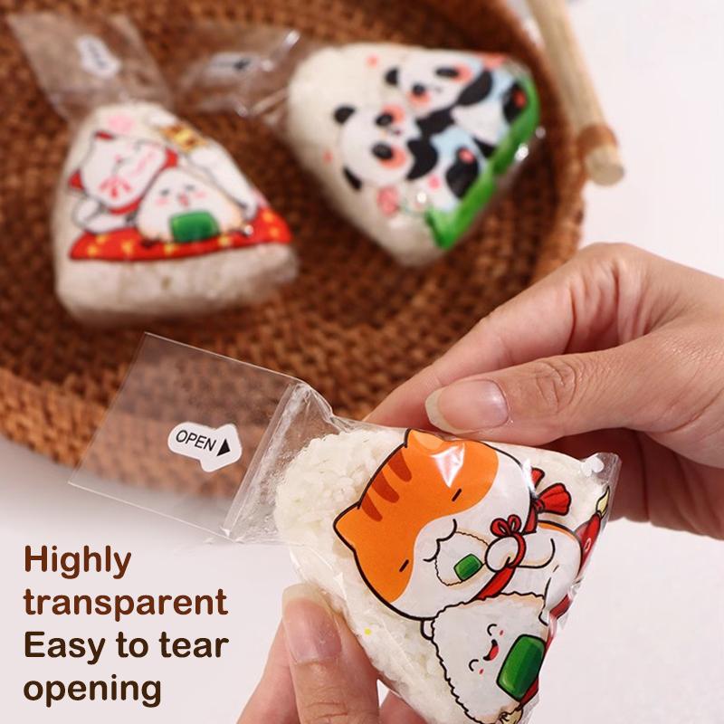 50/100Pcs Japenese Triangle Rice Ball Disposable Packaging Bag Nori Onigiri Sushi Bag Sushi Making Mold Bento Accessories