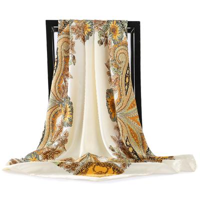 Europe And America Square Shawls Four Seasons Popular Silk Scarves Luxury Style Sunscreen Kerchief New Fashion 90X90CM Headcloth