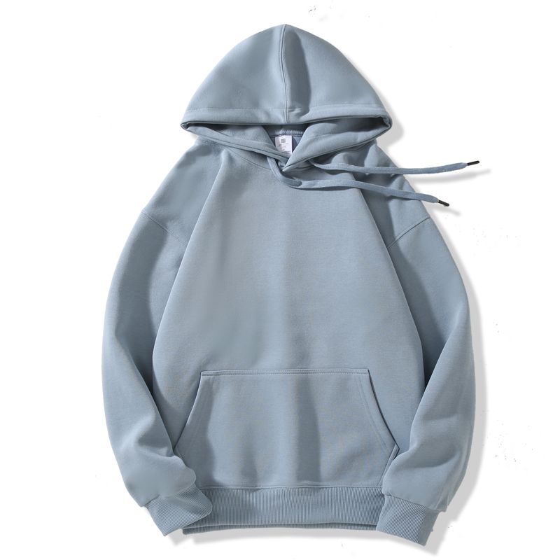 

16 Colors High Quality 2025 New Hoodie Women Autumn and Winter Thickening Coat Top Pure Color Cotton Long Sleeves Pullover Hooded Light Blue XL