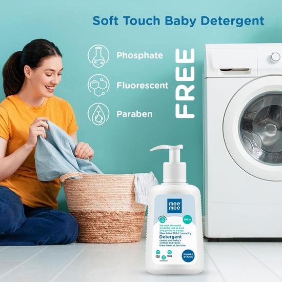 Mee Mee Baby Liquid Detergent 500 Ml | Ph Balanced, Free from Harsh Chemicals, Safe for Mother's Hands & Baby's Skin | Anti-Bacterial, Removes Stains