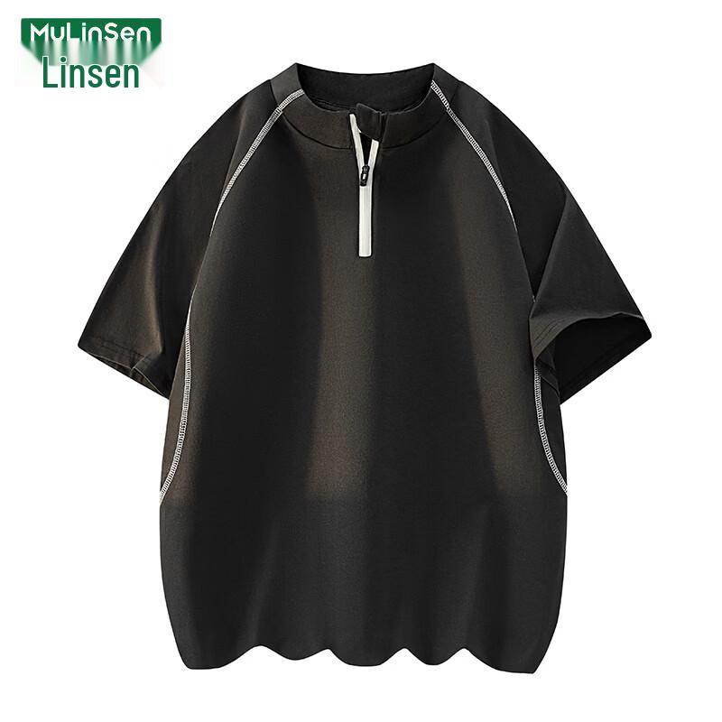 MULINSEN 2026 Women s Half-Zip Cooling Quick-Dry Short Sleeve T-Shirt XL