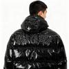 Trapstar Glänzende Schwarze PU-Lederjacke mit Abnehmbarer Kapuze - Verdickte Baumwoll-Paar-Oberbekleidung Auf Lager