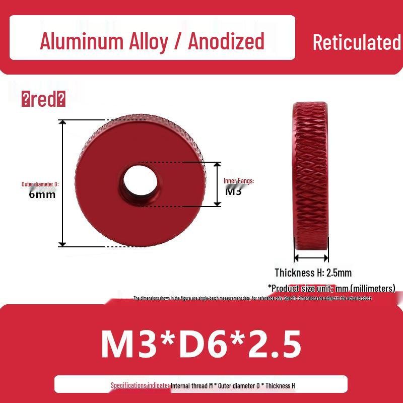 Aluminum Alloy Hand-Tightened Knurled Nut Adjustment Lock Gauge M3-M8