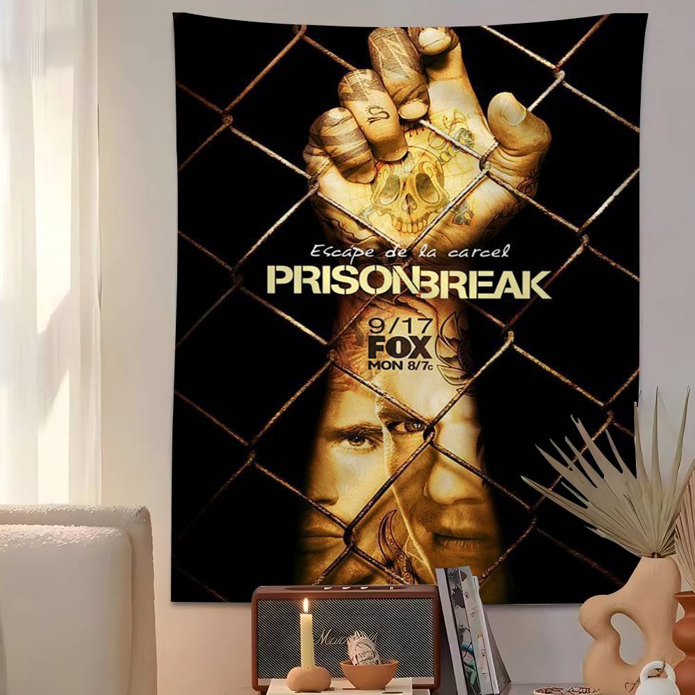 Prison Break Classic TV Series Anime Tapestry Hippie Flower Wall Carpets Dorm Decor Wall Hanging Home Decor