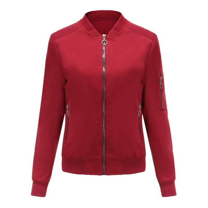 Womens Casual Lightweight Padded Jacket Winter Stand Collar Zip Front Solid Color Streetwear