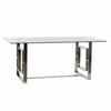 DKD Home Decor-DKD Home Decor Glass Steel Dining Table (180x90x75cm)