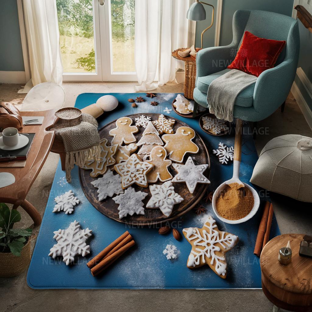 House Entrance Carpet Home Door Mat Living Room Bath Foot Bathroom Non-slip Water Absorption Rugs Bath Merry Christmas Winter