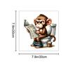 1PC Sticker Toilet Decoration, Newspaper Monkey Removable Wall Sticker