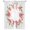 Hermosas cortinas de ventana transparentes de lirio rosa para sala de estar, dormitorio, cortinas de tela de tul de gasa modernas para cocina