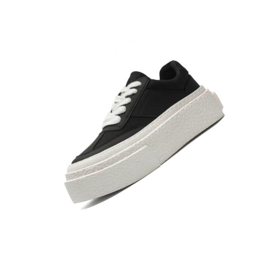 Unisex plátěné platformové boty se 6cm zvýšením - Prodyšné, lehké, všestranné tenisky na silné podrážce v bílé barvě.