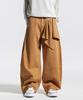 CREAM SODA LAB Handkerchief Wide Balloon Curved Pants Camel