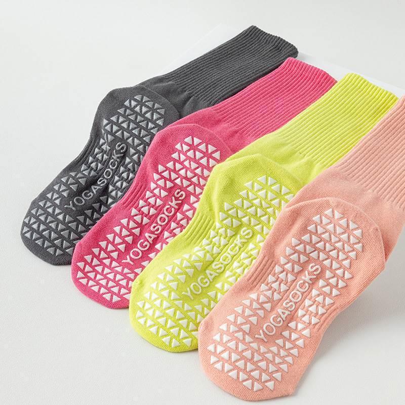 Women's Non-Slip Mid-Calf Yoga and Dance Socks - Sweat-Absorbent Indoor Fitness Socks