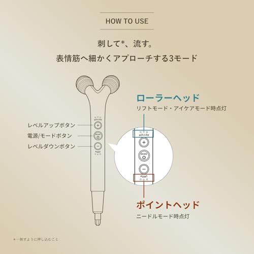 YA-MAN WAVY Needle Lift Pointer Roller EMS Facial Beauty Device YJFD3NAM Gold with Sticker [Amazon.co.jp Exclusive]