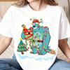 Christmas Monsters Inc Women Unisex Summer TShirt Oversized Casual Loose Unisex Women Short Sleeve Tee Skinfriendly Cotton