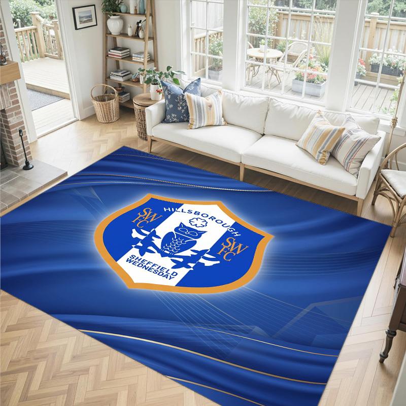 Design Sheffield Wednesday Tappeto in Velluto di Cristallo Accogliente Non?Tappeto Stampato Antiscivolo per Camera da Letto Soggiorno Ingresso