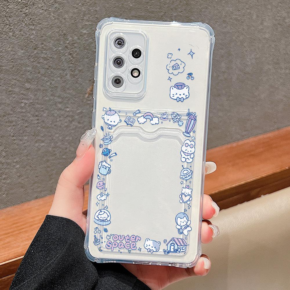 Card Holder Case For Samsung A15 A16 A55 5G A54 A35 A52 A53 A73 A34 A33 A14 A13 A12 A32 A72 A25 A24 A22 A51 A50 A71 Soft Covers