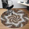 1pc Zebra Print Animal Office Round Area Rug, Indoor Mat Suitable ForOffice, Under Office Chairs Bedroom Living Room Home Decor, Room Deco q085