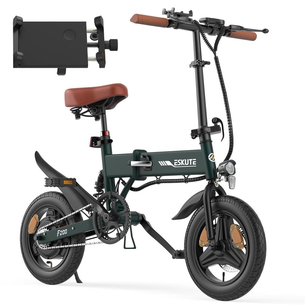 ESKUTE F200 Multi Terrain EBike 250W Motor 36V7.8Ah Battery 14 Inch Fat Tires Adult Folding Electic Bike Outdoor Commuting Electic Bicycle