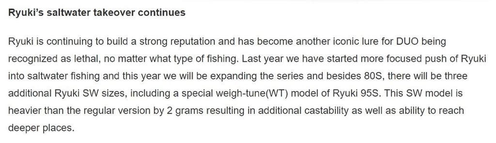 DUO Spearhead Ryuki 95S Weight Tune Sinking Lure DBA0189 (9671)