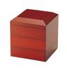 Outdoor Lunch Box Made In 45mm Ancient Vermilion Perfect for New Eve J-kitchens (Lunch Box) Japan, Beveled, Three-Tiered, (1 Set), 13.5cm,
