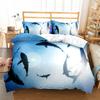 Sharks Underwater Bedding Set Small Single Twin Double Queen King Cal King Size Soft Bed Linen Set