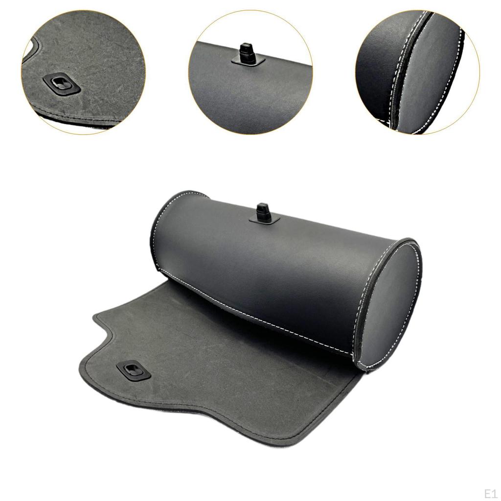 Universal PU Leather Motorcycle Fork Bag Saddlebag , Black with Mounting Straps Motorbike Tool Pouch