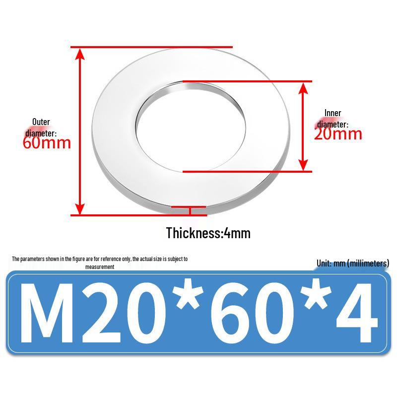 Jin Juntai Thick & Thin Stainless Steel Flat Washer, Round M10-M36