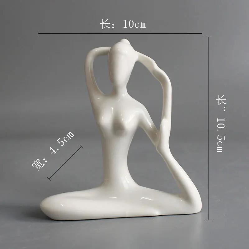 Modern Yoga Girly Abstract Ornaments White Porcelain Figures Living Room Decoration Lady's Gifts Angel Fairy Garden Home Decor