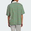 Adidas Originals 80s Oversized Stripe Polo Shirt Women Polo Shirts Forest-Green JC6162
