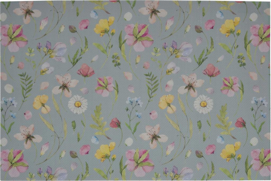 Decorative table mat with flowers 45 x 30 cm