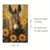 PC Charming Donkey  Sunflower Metal Wall Art  Rustic Farmhouse Decor for Home Kitchen or Bedroom  Vintage Animal Wall Sign