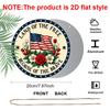 2D Flat Round Aluminum Wall Decor, Memorial & Independence Day Themed, Indoor Outdoor Hanging Plaque, Home Commemorative Gift