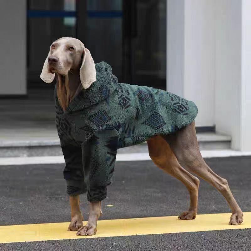 Thick Polar Fleece Dog Winter Coat Large Breeds Golden Retriever Lab Two-Legged Warm Pet Clothing