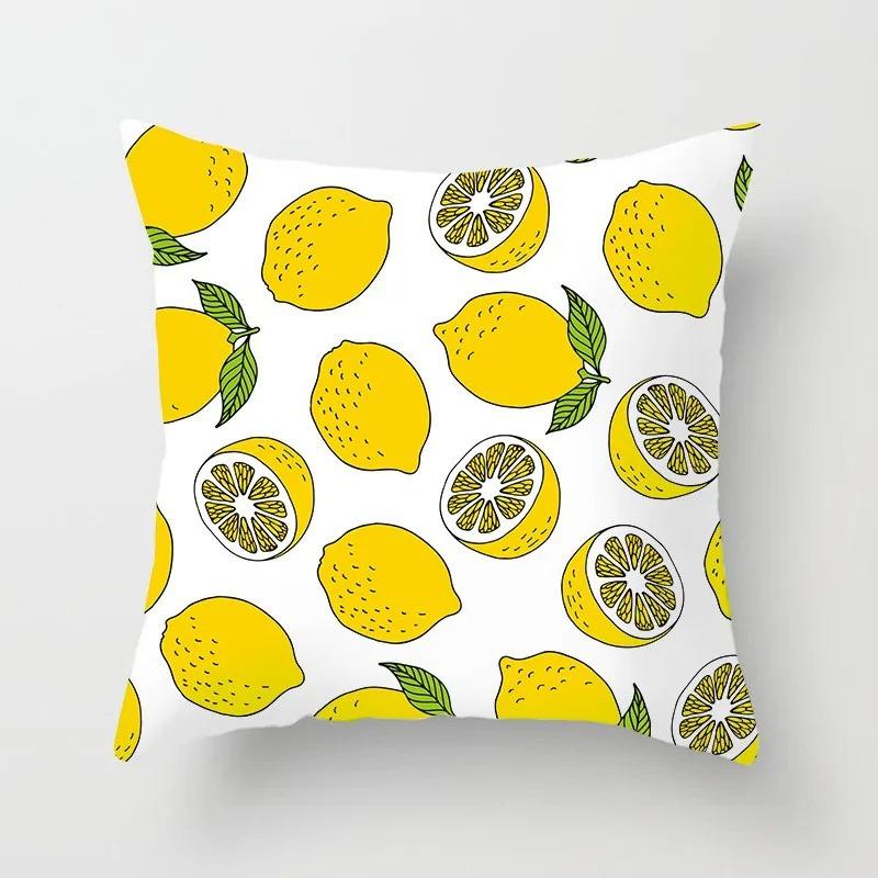 Yellow Flower Pillowcase Office Living Room Home Pillowcase Car Ornaments